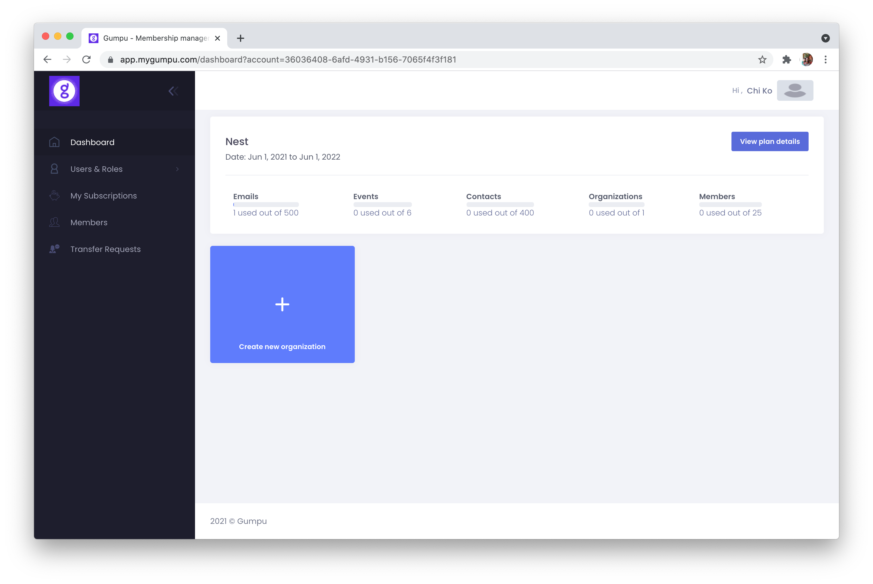 Account Dashboard