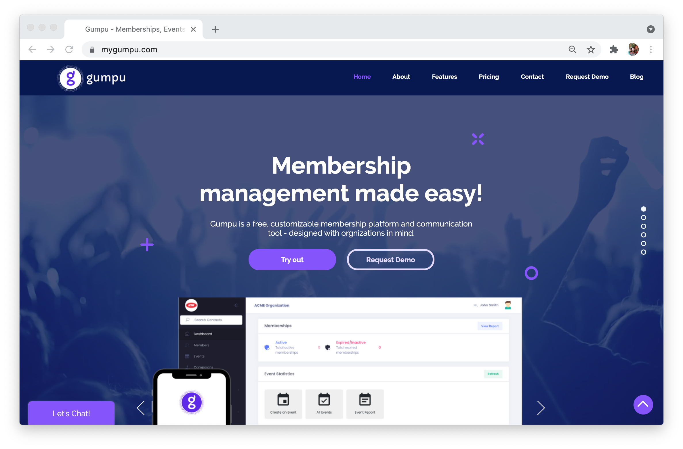 MyGumpu home page