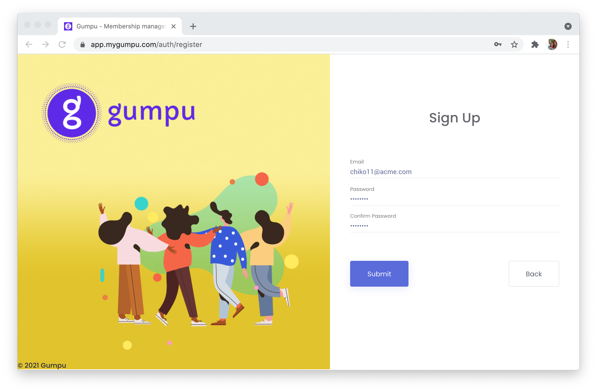 MyGumpu home page
